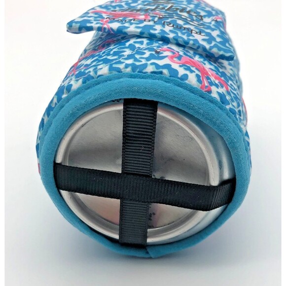 Rumpl x Chubbies Beer Blanket Koozie Blue Pink Flamingos Portable Party - Picture 6 of 7